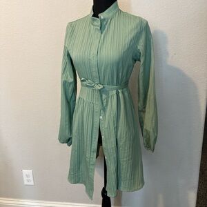 Elegant Green Belted Dress